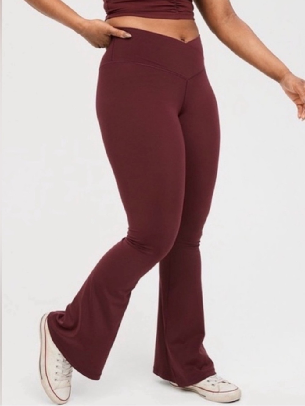 aerie crossover flare leggings